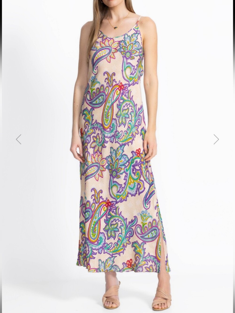 Johnny Was 🟣 Multicolor Paisley Maxi Gigianna Slip Dress Size Small NWOT
